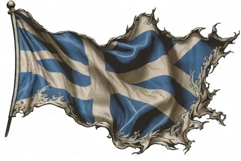 Scotland Flag With Tenax Propositi Writin On