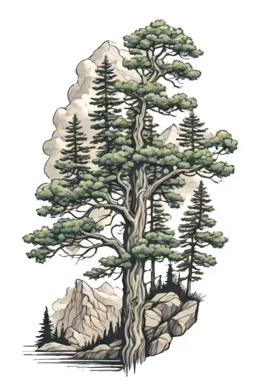 Trees And Mountains Turning