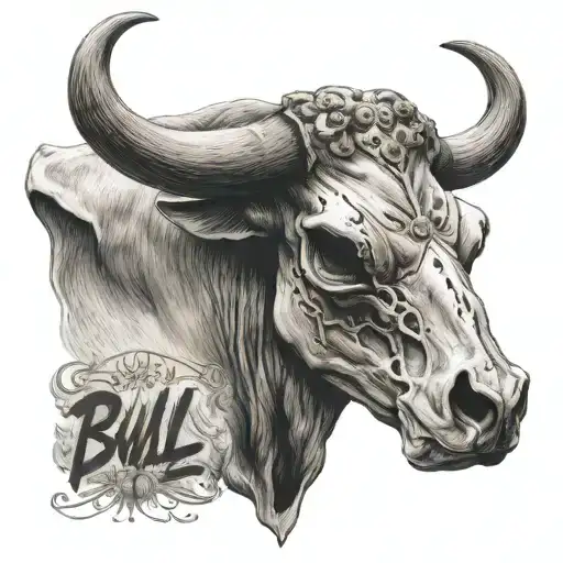 Bull Skull That Says Pretty Bull Above It