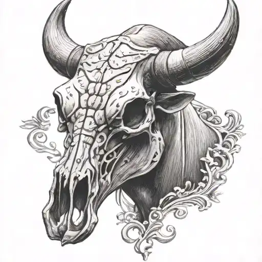 Bull Skull That Says Pretty Bull Above It