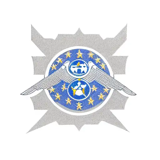 Air Force Logo With A Woman's Silhouette In The Background