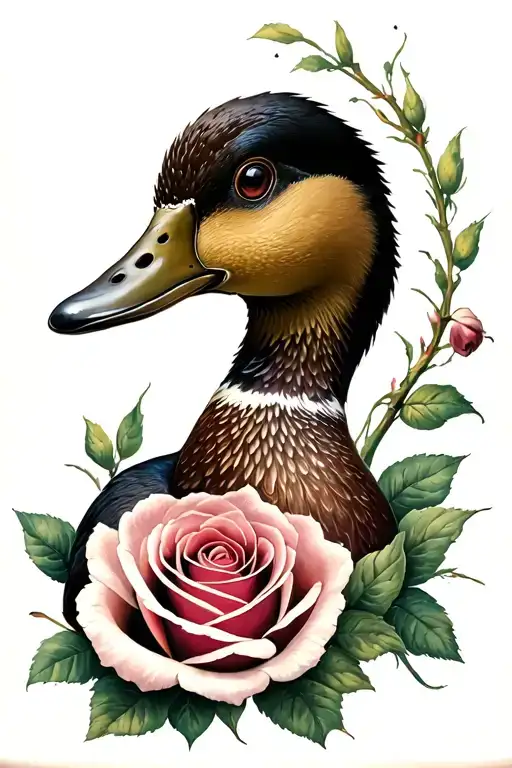 Duck With Rose