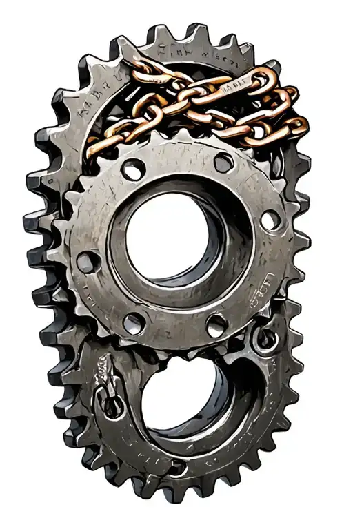 Sprocket And Chain Wrapped