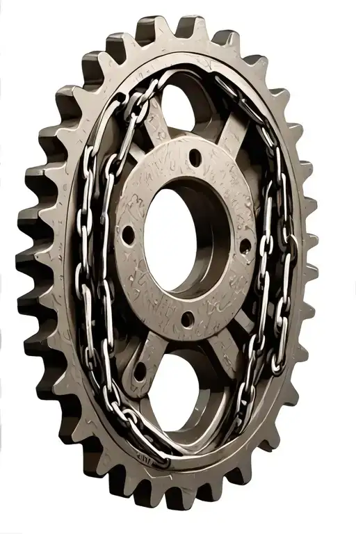 Sprocket And Chain Wrapped