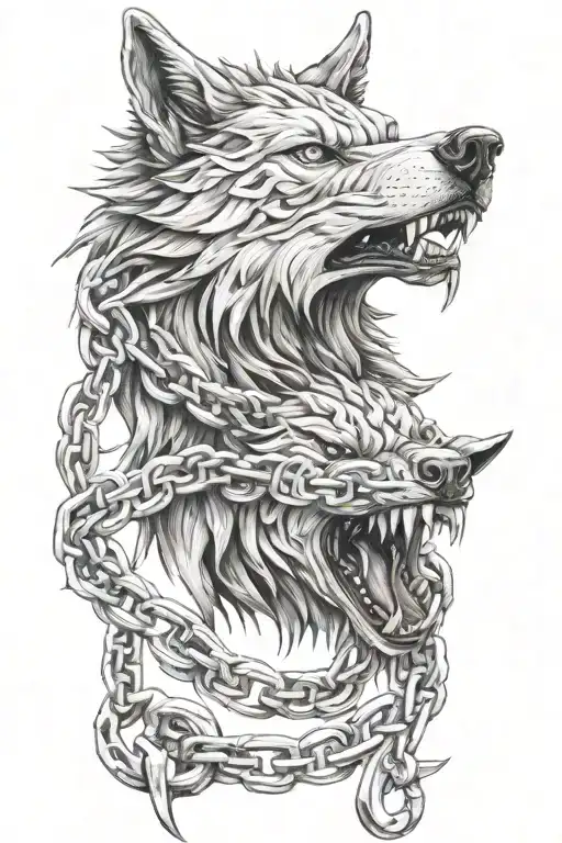 Fenrir Wolf Chains Wrapped