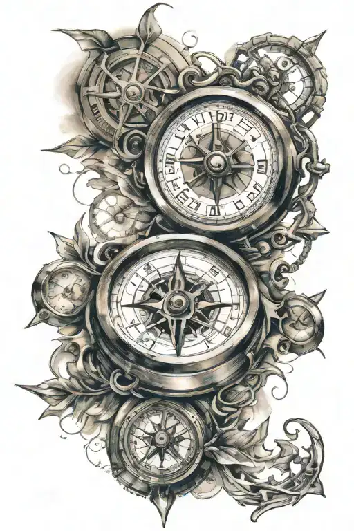 Clock And Compass Surrounded