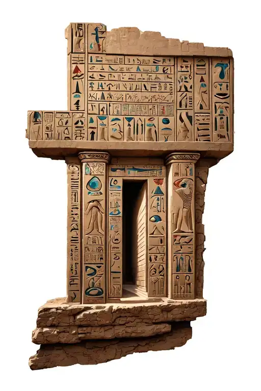 Engyptian Hieroglyphics Carved Into Wall