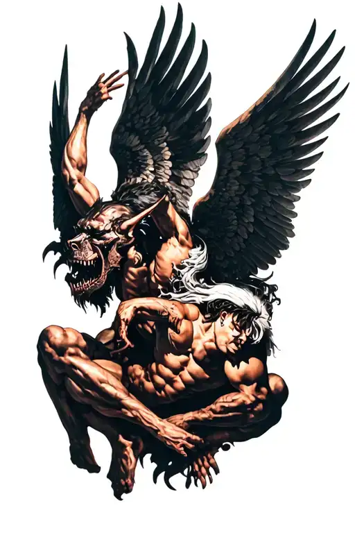 Archangel Defeating A Demon