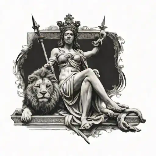 Lady Justice And Lion