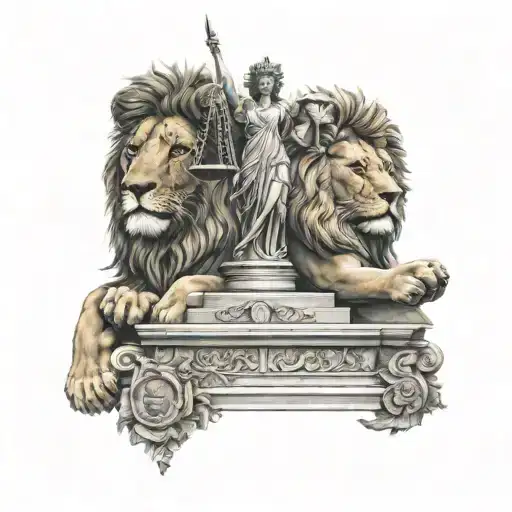 Lady Justice And Lion
