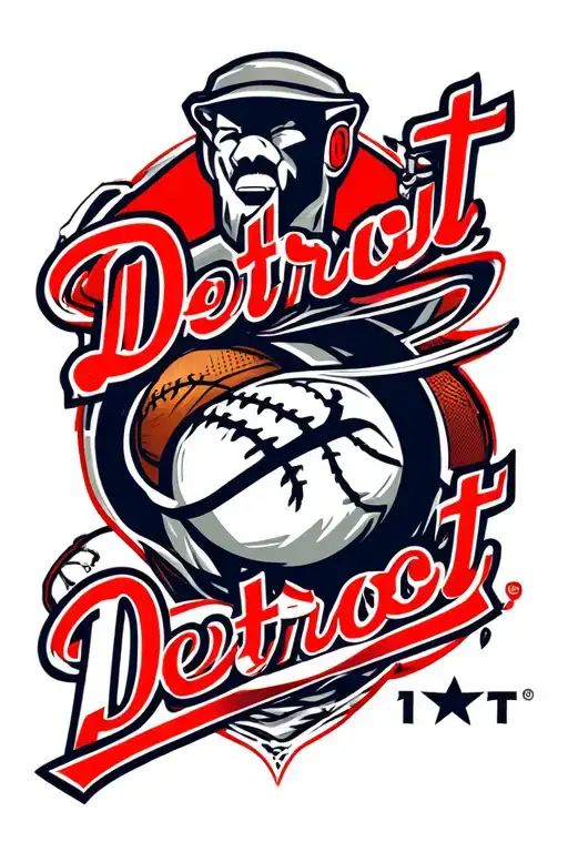 Detroit Sports Logo Intertwined