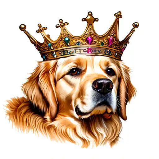 Golden Retriever Wearing Crown