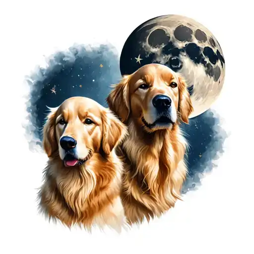 Golden Retriever Females With A Moon