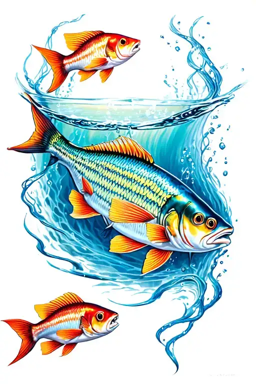 Netfish And Fishes Swimming