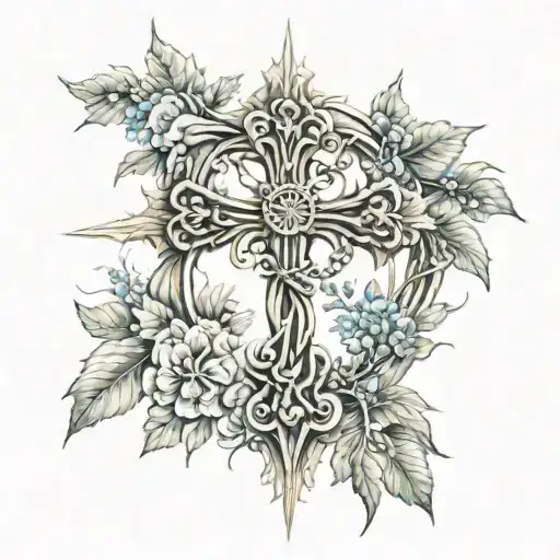 Cross With A Nature Scene Inside Of The Cross