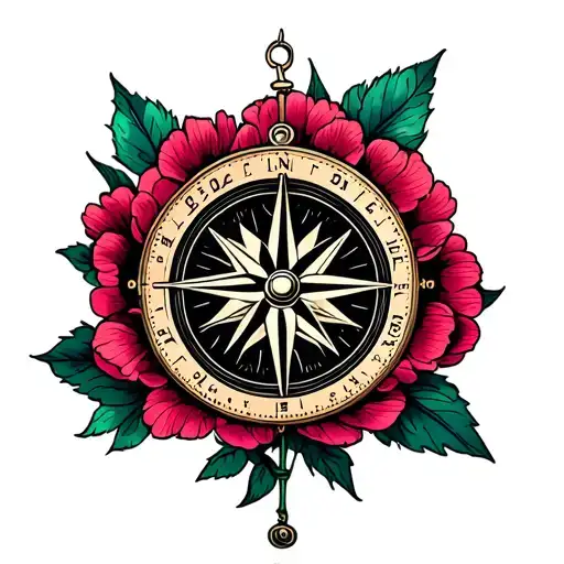 Target Peony Flowers Compass