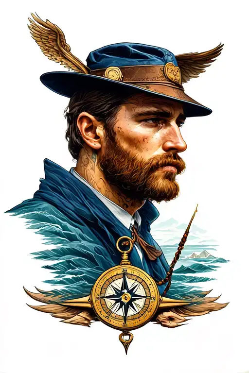 Tattoo Which Means Going Ahead And Keeping The Course In His Life With A Compass