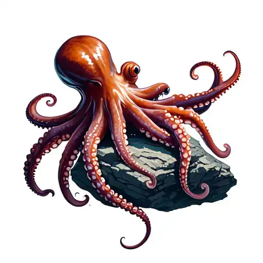 Octopus On A Rock
