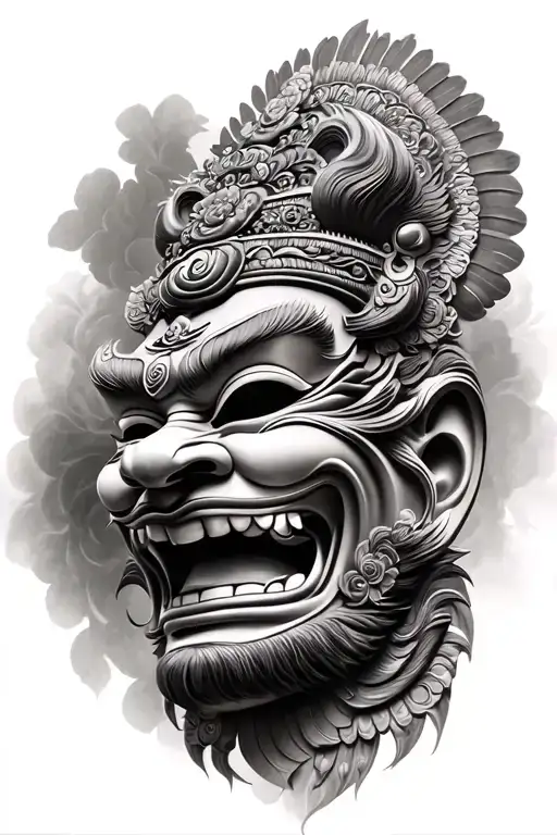 Bali Gate Of Heaven And Barong Mask