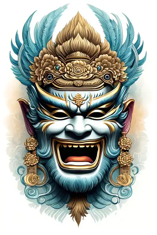 Bali Gate Of Heaven And Barong Mask