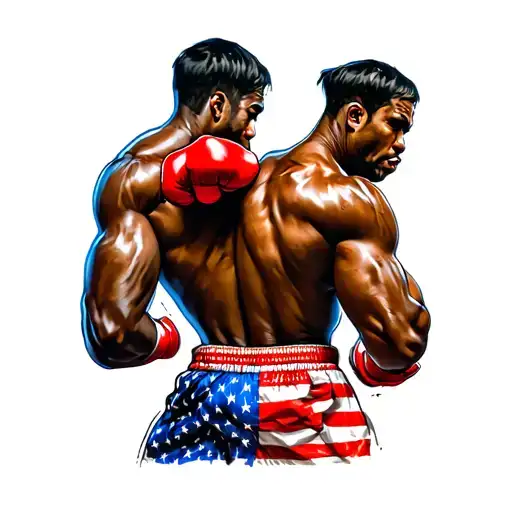 Boxer With American Flag Pants Colored