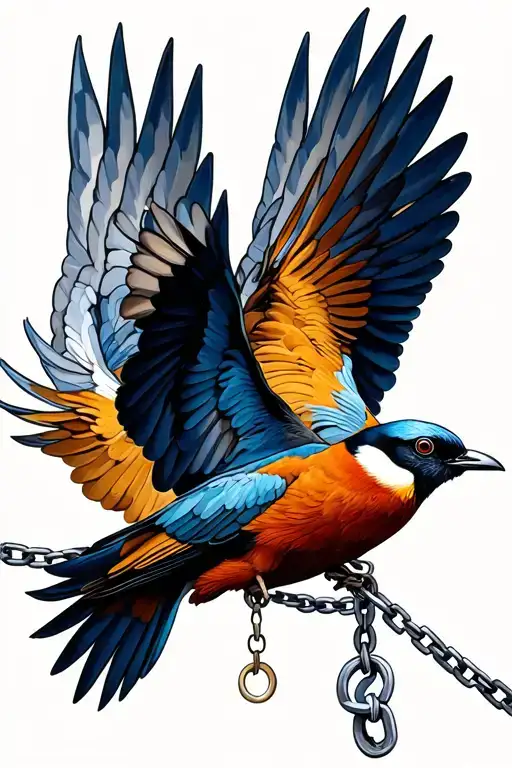 Chain Turns To Birds Flying