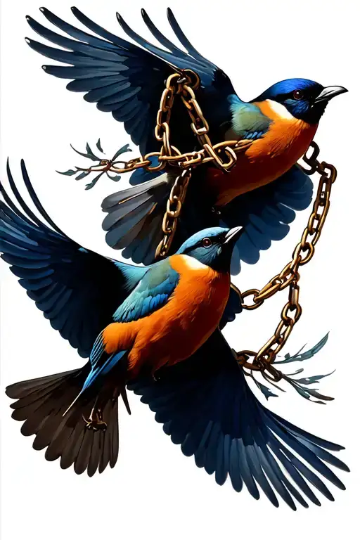 Chain Turns To Birds Flying