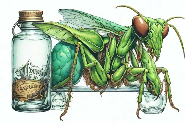 Mantis Holding Aqua Tofana Bottle Filled