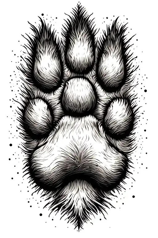 5 Horizontal Line Middle Dog Paw