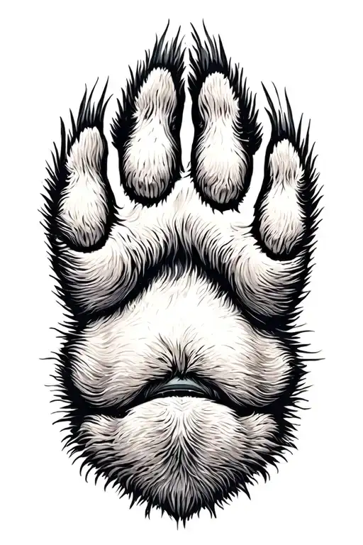 5 Horizontal Lines And Dog Paw Is Middle