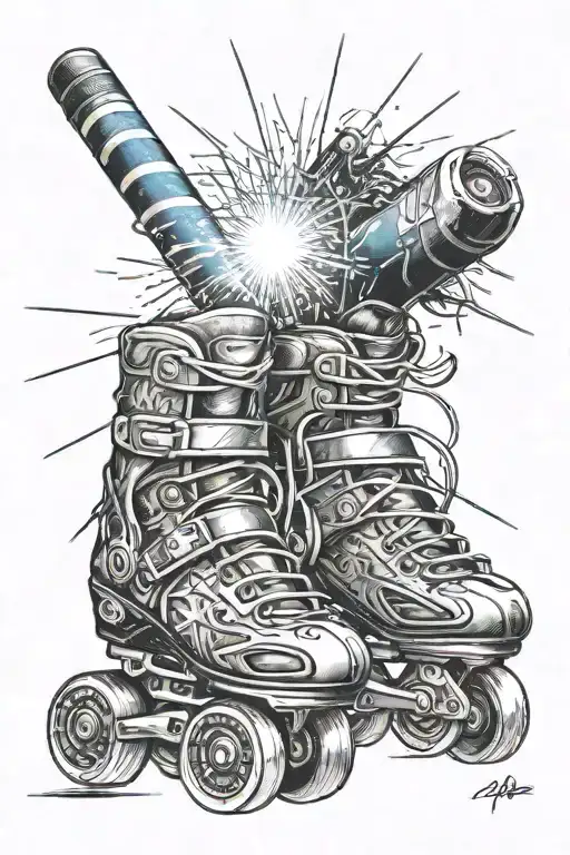 Fireworks Tied To Rollerblade