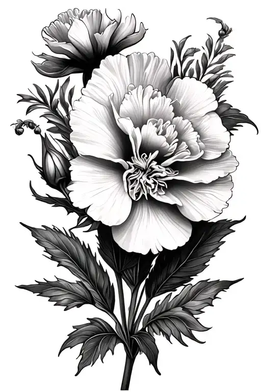 Name And Carnation Flower