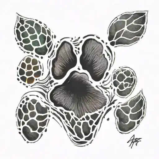 Paw Print With Vocal Wavelength In The Middle