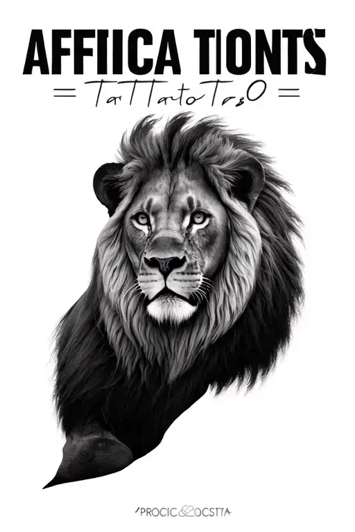 Africa Continent With Lion Head