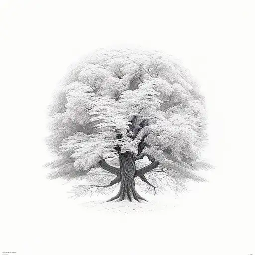 Tree Landscape With Deer