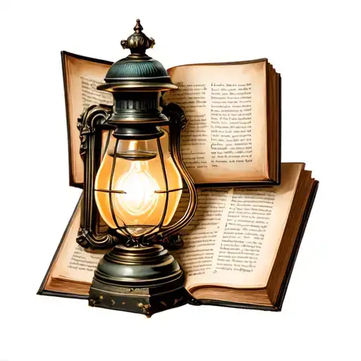 Open Book And Minor Lens Lamp