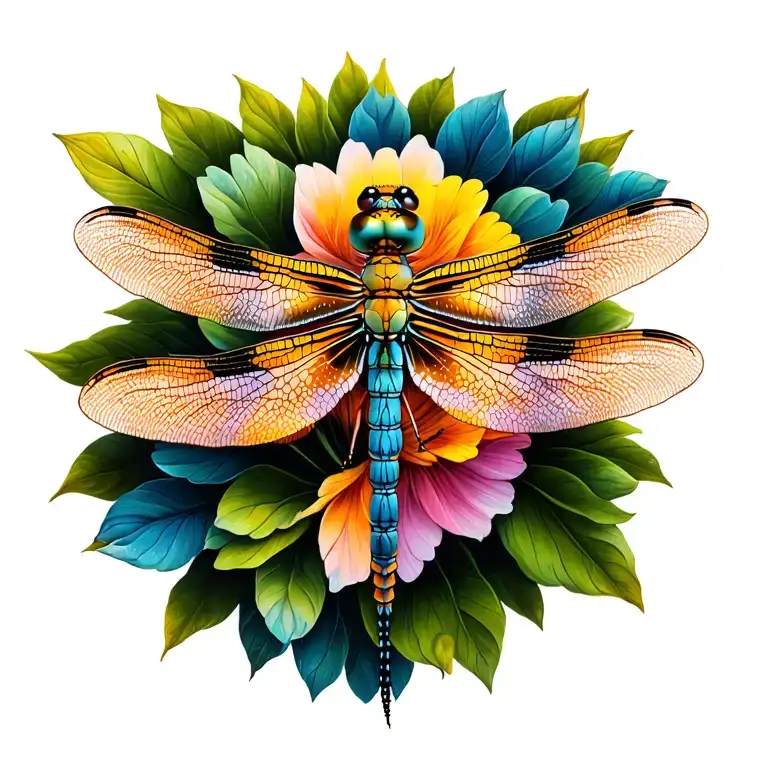 Realistic 3-D Color Dragonfly