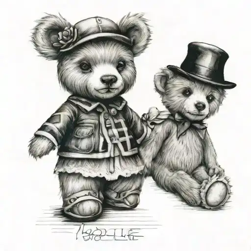 Madeline And Teddy Bear With The H