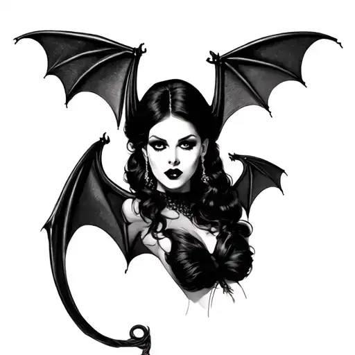 Pin Up Goth Bats Nipple