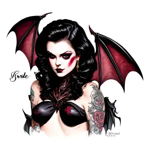 Pin Up Goth Bats Nipple