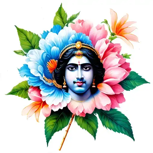 Shi Krishna Flute With Flower
