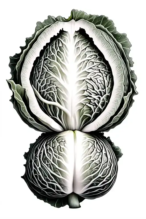 Cabbage Cross Section Fine Line