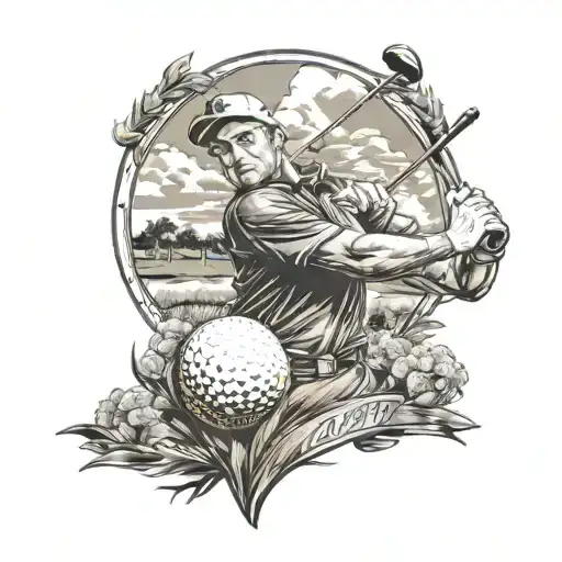 Design A Golf-themed Tattoo Incorporating Elements Of Ufc Fighters