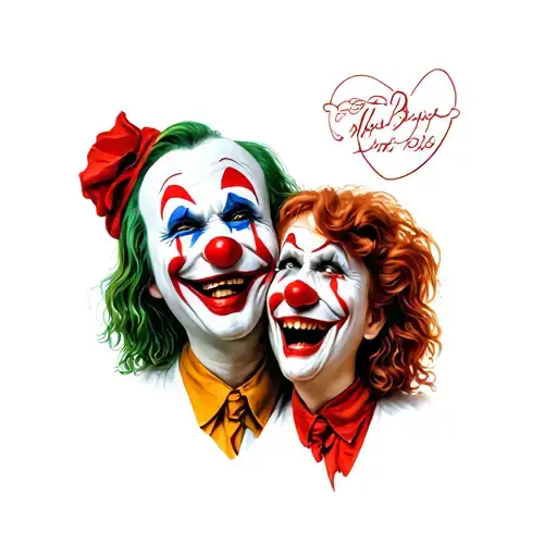 Laughing Clown And A Sad Clown