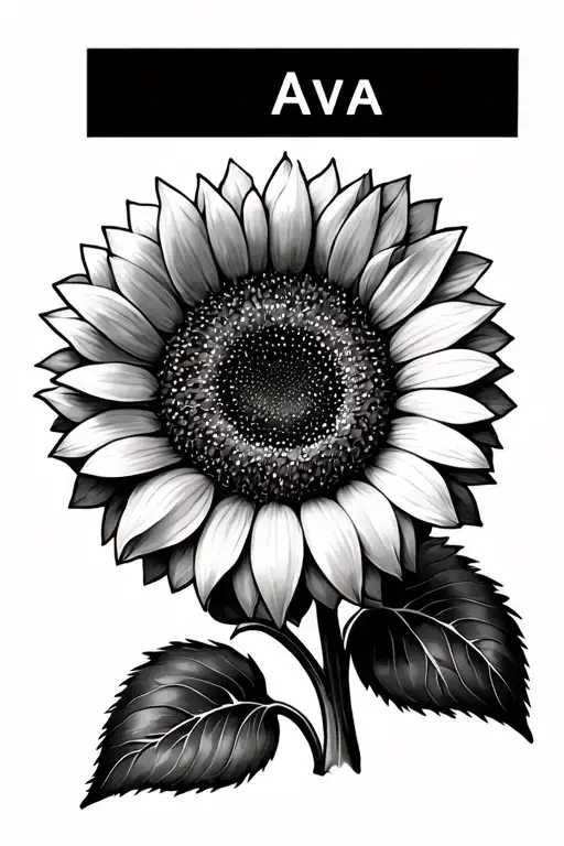 Sunflowers With The Name Ava