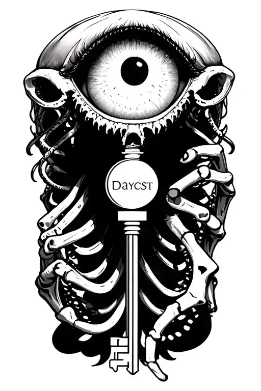 Squid Holding Skeleton Key Eyeball