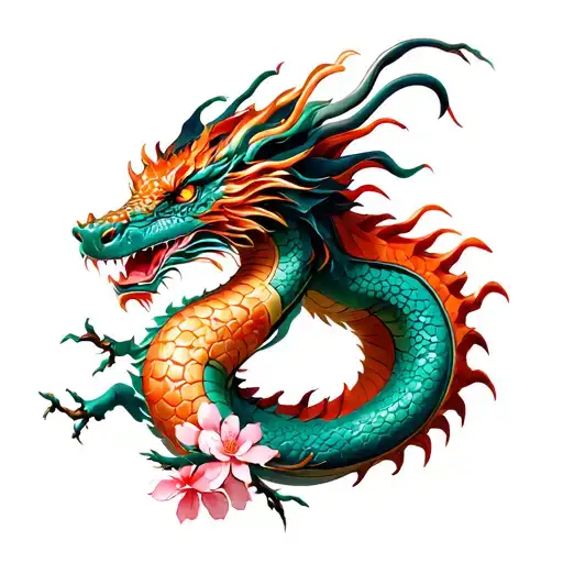 Japanese Cherry Blossom Dragon