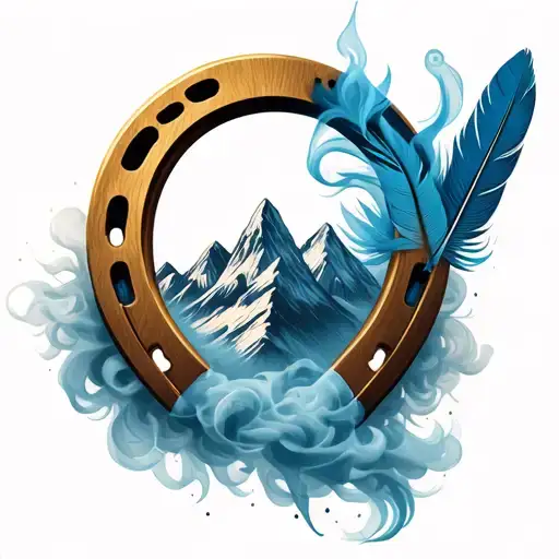 Horseshoe Mountains Inside With Feathers And Smoke