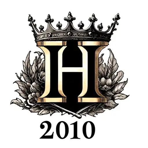The Letter H Crowned With The Number 2010 In Roman Numerals Below It