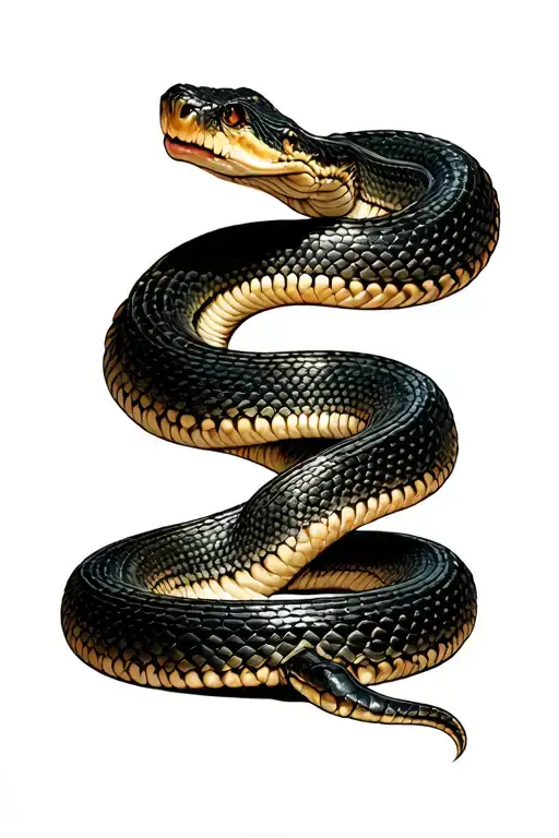 Attacking Snake Coiled